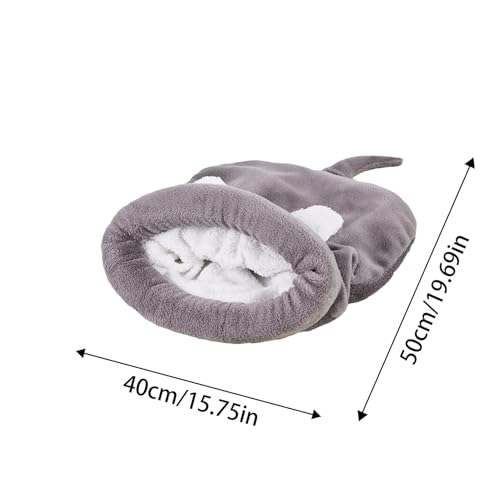 Cama cálida para mascotas con forro térmico y diseño protector de cacahuete 3