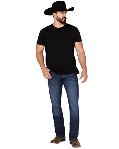 Wrangler Men's Retro Holsteiner Dark Wash Slim Boot Stretch Denim Jeans Blue 34W x 36L US