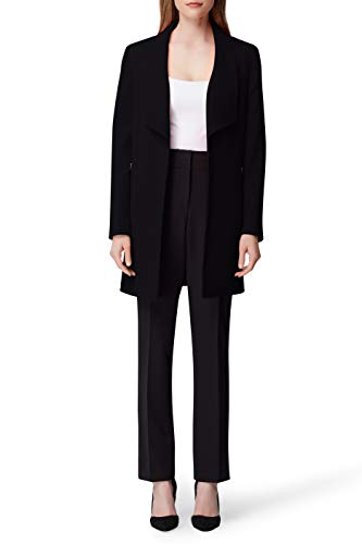 Tahari ASL Women's Winged Lapel Open Zipper Pocket Topper Jacket, Black, 6