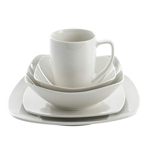 image for Gibson Home Zen Buffetware 39 Piece Dinnerware Set , White, Service fo