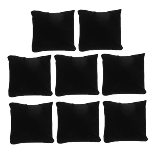 Happyyami 8個 手表盒用ブラック長毛軟質枕 腕時計ディスプレイピロー ジュエリーブレスレット収納 クッション 保護傷防止展示用