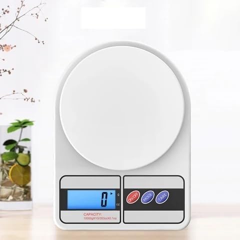 Digital Kitchen Food Weighing Scale, 10Kg x 1g Capacity, LCD Display, with 2 Batteries, for Healthy Living, Home Baking, Cooking, Fitness & Balanced Diet
