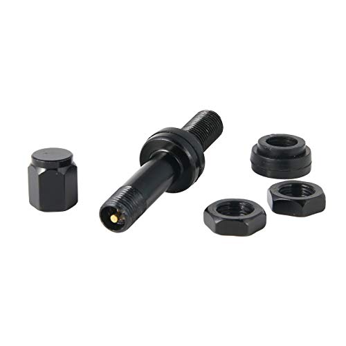 RockTrix - Black Aluminum Valve Stems - 2 inch (50mm) Length - Bolt In Style (Pack of 4)