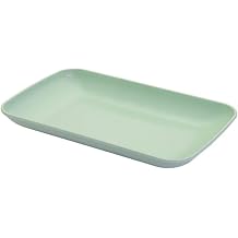 Rectangular Plates, Unbreakable, Plastic, Set of 4, Baking, Fish, Dishes, Sashimi, Plate Set, Stylish, Fish, Sushi Plates, Long Plate, Rectangular Plate, Dish Set, Green