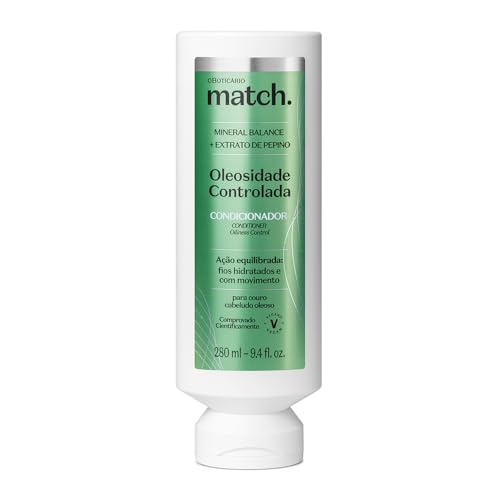 O Boticário Match Acondicionador Match Grasa Controlada, Equilibra las raíces del cabello y Controla la Grasa, 300ml