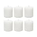 Mega Candles - Unscented 3" x 3" Hand Poured Round Premium Pillar Candle - White, Set of 6
