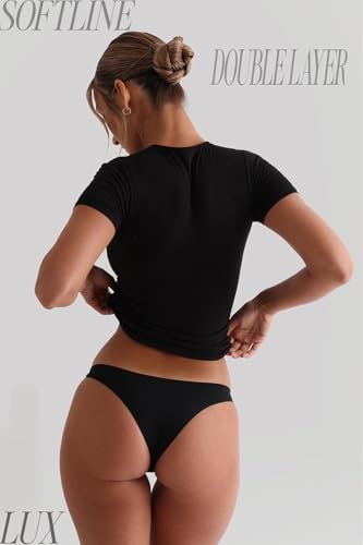 Image of SIGHTBOMB Seamless Ultra Soft Round Neck 'Double Layer' Short Sleeve Medium Compression Active WEAR /Casual WEAR Front Support Afford LUX Cuddle TEE