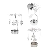 GARVALON 3pcs Hot Swivel Candle Holder Wedding Ceremony Decorations Metal Stand Carousel Candle Hold