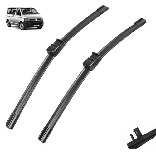 Escobillas de limpiaparabrisas compatible con VW T5 Transporter Caravelle Multivan California Kombi Shuttle Delantero Trasero Ventanas Parabrisas Escobillas (Color : Front 2003-2005, Size : LHD)