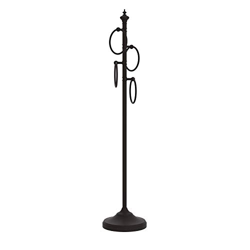 Allied Brass TS-D1 Floor 4 Ring Towel Stand, Oil Rubbed Bronze