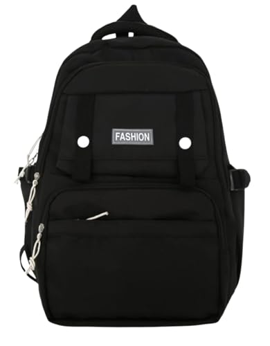 Mochila Feminia Masculiana Notebook Reforçada Escola Escolar Preta Grande Impermeável Resistente Trabalho (Preta)