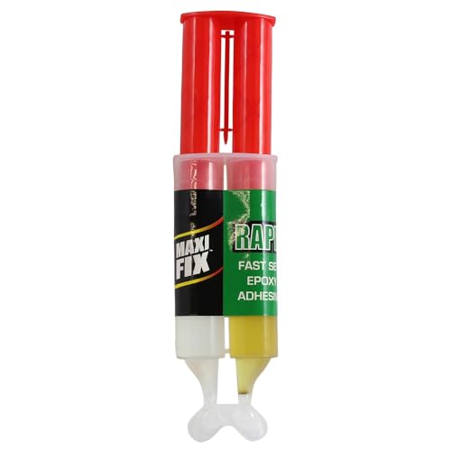 Maxifix Rapid Epoxy Adhesive – Strong, Long-Lasting Bond; Equal Dispensing of Resin & Hardener with One Push; 5-Minute Fast Set Time; Perfect for Ceramic, Glass, Wood, Plastic & More