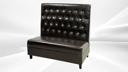 Elite Kitchen Supply Commercial Button Style Booth, Black Plain Single Back Fully Upholstered BO2 (6 Pack)