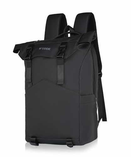 Image of B'CODE Urban Roll-Top Backpack (40L) | Premium Cordura Fabric with Water & Scratch Resistance | Adjustable Strap Compact Design | Anti-Theft Back Pocket | Laptop Backpack for Office
