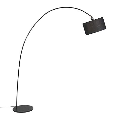 Qazqa vinossa - LED Dimmable Lampe arquée variateur inclus - 1 lumière - H 174 cm - Noir - Moderne - éclairage intérieur - Salon