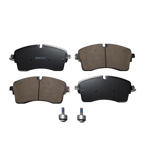 Image of Detroit Axle - 6pc Front Brake Kit for 2019-2020 Land Rover Range Rover 2018-2020 Discovery Range Rover Sport, Drilled Slotted Disc Brake Rotors Ceramic Brakes Pads w /Hardware: 13.74 inch inch Rotors