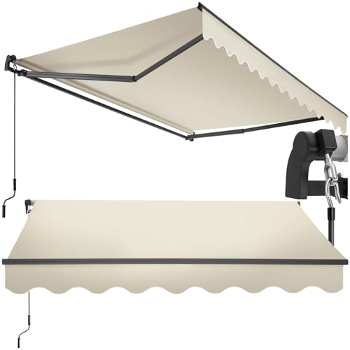 tectake® Store banne Manuel Marquise avec Manivelle Auvent de terrasse Pare Soleil Multi-Fonction...