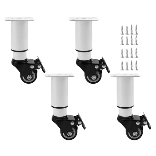 YHPBDZW ���������\ �e�[�u���r �L���X�^�[�t�� 4�p�b�N �g��14�`110cm�A��/�� �A�C�A�����b�O �p������ �l�C DIY �r ������/�f�X�N/�x�b�h/���Ή� �Ƌ�r table legs(White,18-24cm)