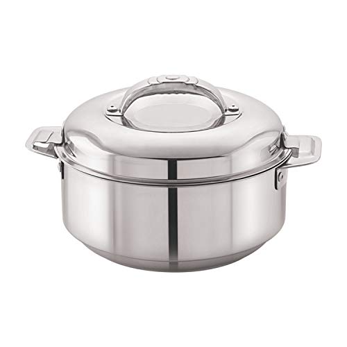 Image of CELLO Stainless Steel Casserole - 2000ml, Silver | Silver Serveware for Kitchen | Casserole with Lid 2L
