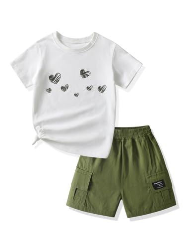 Image of Girl Summer Clothes Set - Toddler Girl Outfits Comfortable Short-Sleeves And Shorts Clothes For Kids