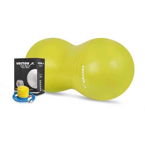 Vector X Pelota de cacahuete antiestallido con bomba de pie, pelota de equilibrio de yoga de estabilidad suiza para niños, parto de parto, terapia física, fitness, gimnasio entrenamiento (verde)