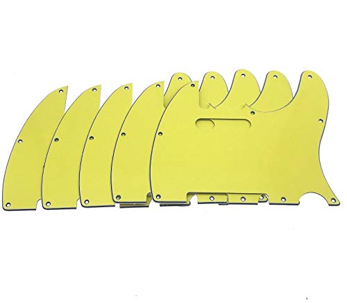 TD.Shopthuyduongls 5pcs 8 Hole Tele Scratch Plate Guitar Pickguard Yellow 3 Ply for Tele