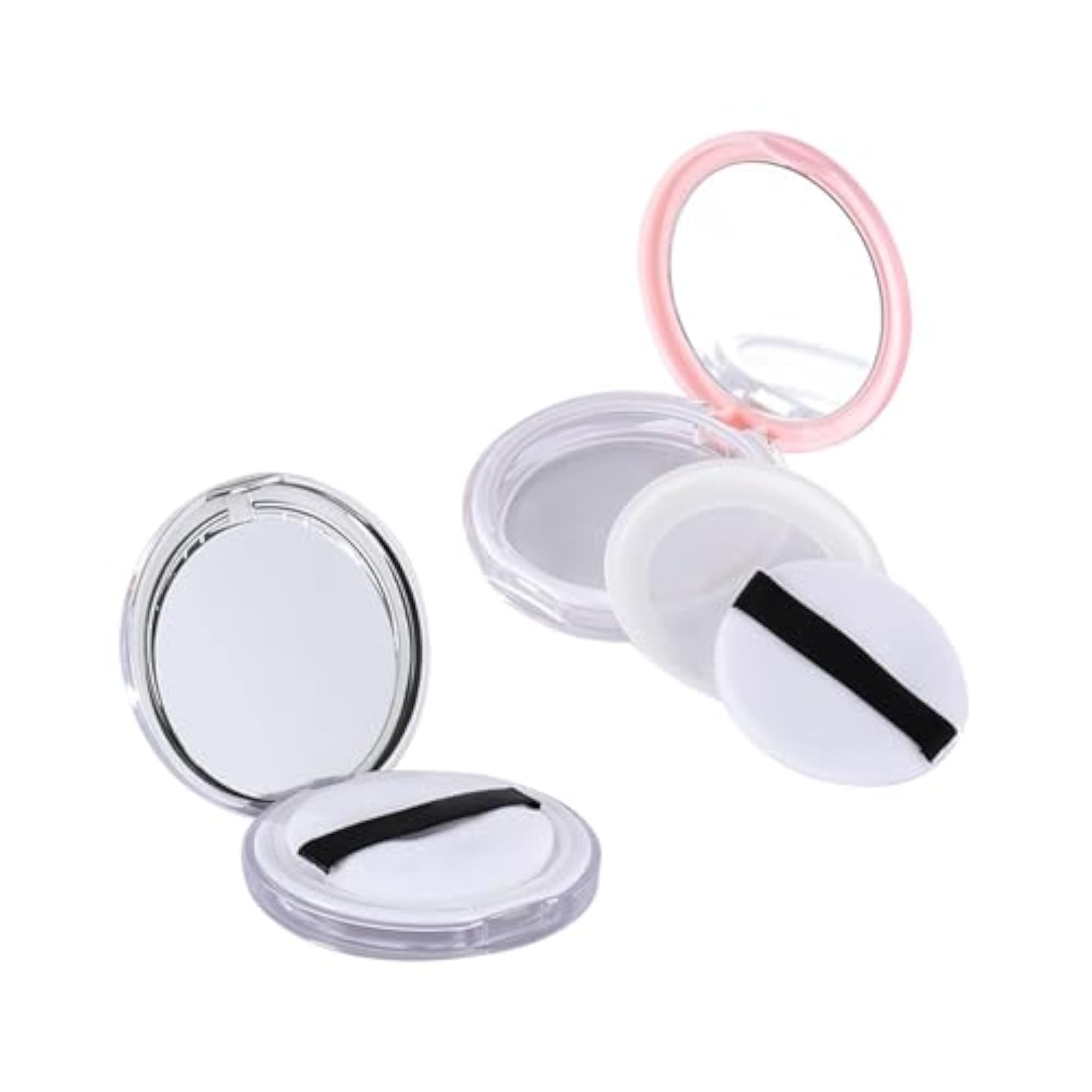 2x2Pcs Refillable Compact Powder Container with Mirror