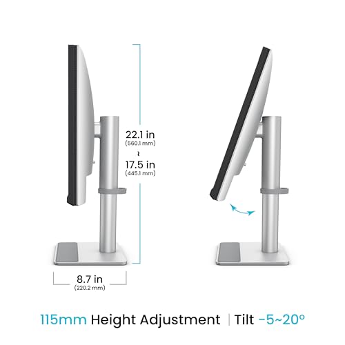 Image of BenQ MA270UP 27 inch 4K 3840x2160 IPS Nano Gloss Monitor for MacBook, Dual USB-C 90W /15W PD, Mac Color Match, 450 nits, Integrated Mac Controls, Ergonomic Design, 3W x2 Speakers, 95% P3 Colors(Silver)