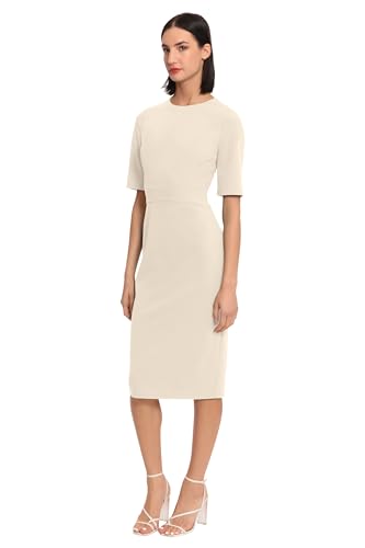 Image of Donna Morgan Women's Curved Waist Seam Crepe Workwear Dress Career Office Desk to Dinner Event Occasion Guest of