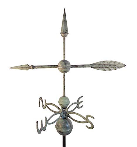 Dalvento 407V Arrow Weathervane With Scrolled Directionals, Blue/Green #TOP15