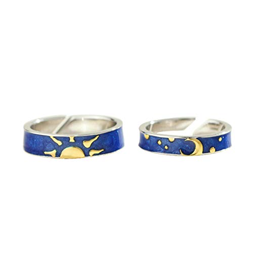 Bague réglable couple argent 925 le cadeau de Noël et d'anniversaire idéal
