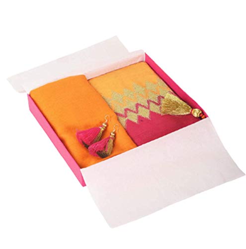 VLiving Paquete de regalo de 3 bufandas de lana fina con un embrague de seda y pendientes de doble hilo, regalo para mujeres Cover