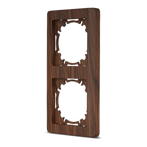 REV Série d'interrupteurs Nova - Double cadre vertical pour prises, interrupteurs et autres inserts, couleur noyer
