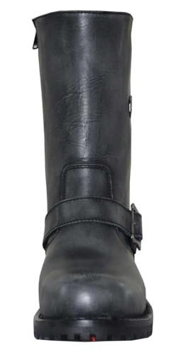 Men's Premium Gray Cowhide Leather Motorcycle Boots, 10001-GY2