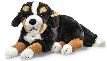 Steiff Kuscheltier Senni Berner Sennenhund, Süßes Stofftier mit Kunststoffaugen, Kinder, Jungen & Mädchen, Plüschtier 45 cm, Schwarz, 079528