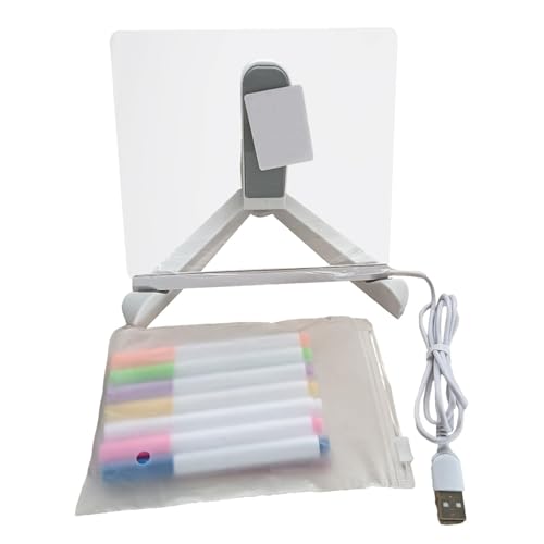 Bacheca luminosa per messaggi, in acrilico luminoso, lavagne cancellabili riutilizzabili, lavagne per appunti a LED con colori, tavolo da disegno luminoso, lavagna trasparente regolabile per camera da