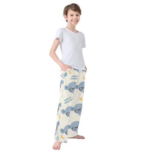 Elephant Boys Pants Boys Athletic Pants Long Pant for Boywith Pockets Wide-Leg Size 6-14Y 7