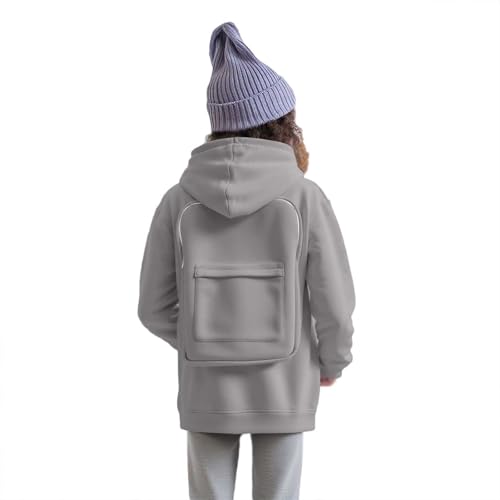 Creative Hoodie with Backpack,Zip up Hoodie Sweaters for Boys/Girls,Lightweight Comfort Travel Hoodies with Pockets