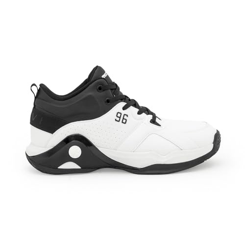 Image of Red Tape Men's Sneakers Black White Pu Round Toe Lace-Up Flexible Support