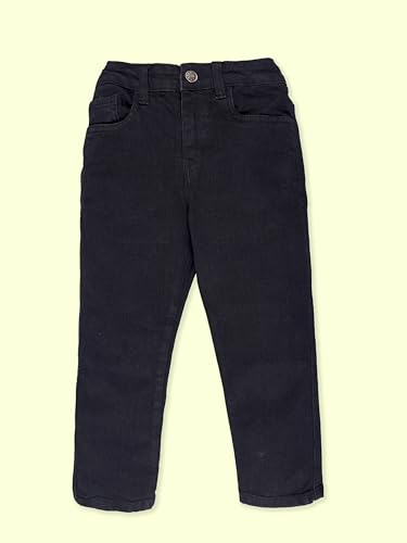 Image of KiddoPanti Boys Regular Fit Denim Pant | Stretch Poly Cotton Denim | Regular Fit Full Length Pant | Back Elasticated & Button with Zip Open Fly