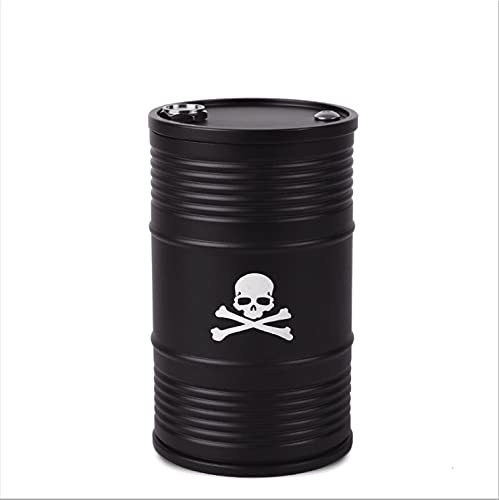 Image of Car Ashtray with Lid Smell Proof Ash Tray, Portable ashtray for car cup holder (Black, Skull Pattern)