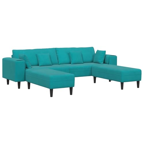 Genérico Sofá con cojín 3 pcs Tuquesa Terciopelo,Sofás-3335180