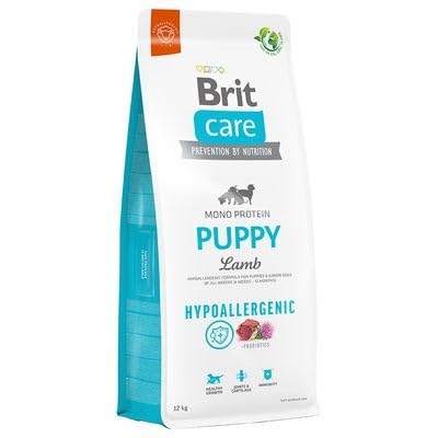 Brit Care Dog Hypoallergenic Formula Lamb & Rice for Puppies & Junior Dogs of All Breeds (4 Weeks – 12 Months). Complete Dog Food (12 KG)
