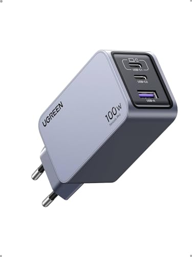 UGREEN Nexode Pro 100W Cargador USB C GAN Adaptador de Corriente Multienchufe Compatible con Galaxy S26/ S25 Ultra MacBook iPad iPhone 17 Pro MAX Air/Serie 16-12 Steam Deck
