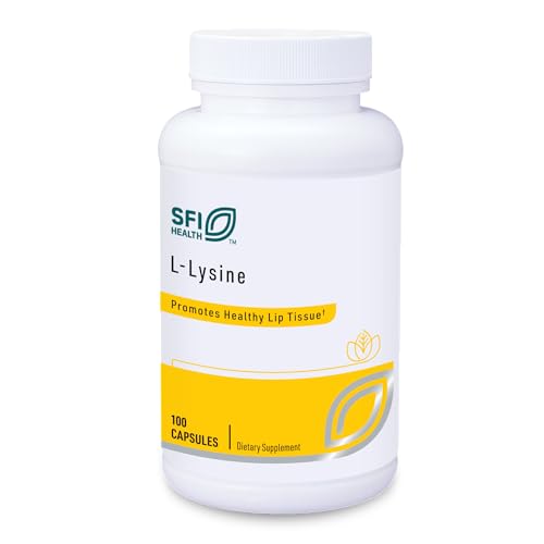 Klaire Labs SFI Health L-Lysine - 500 Milligrams Essential Amino Acid Support for Immune Health & Collagen Formation, Hypoallergenic & Dairy-Free (100 Capsules)