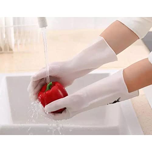 Image of karomouj Kma394 Cleaning Gloves | Reusable Rubber Gloves For Kitchen Dishwashing Cleaning Non-Slip Laundry Gardening Household Gloves (Multicolor,Pack of 1 Pair)
