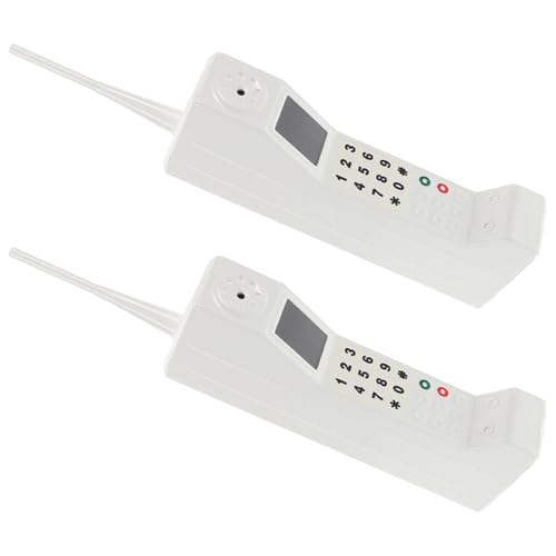 Téléphone rétro blanc brique idéal pour scène de fête années 80 et décor de salon