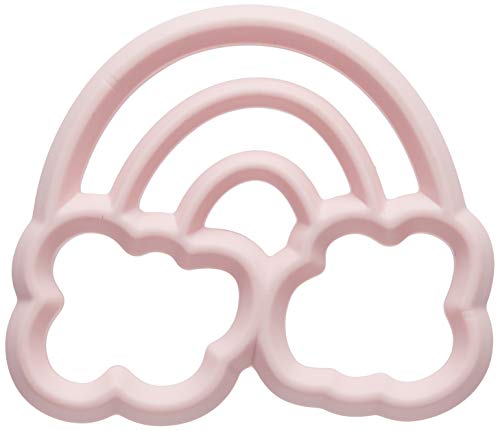 Itzy Ritzy Silicone Baby Teether - BPA-Free Infant Teether with Easy-to-Hold Design & Textured Back Side to Massage & Soothe Sore, Swollen Gums, Rainbow