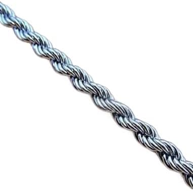 2mm & 3mm Stainless Steel Rope Chain Necklace, Twisted Design, Unisex Jewelry for Men and Women, 18–24 Inches - Image 2