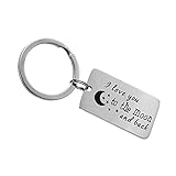 YAZMEEN Inspirational Gifts Keychain I Love You to The Moon and Back Keychain Gifts for Mom Dad Daughter Son Wedding Gifts Keychain Birthday Gifts Keychain for Mom Grandma Father's Day Gifts Keyring